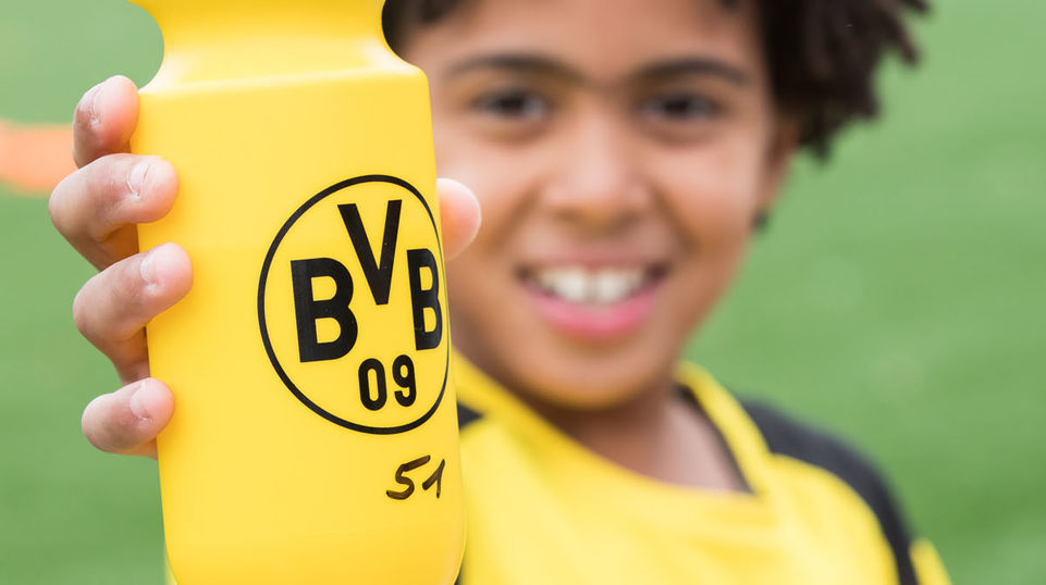 Die Trinkflasche durfte beim Training in Dortmund nicht fehlen.