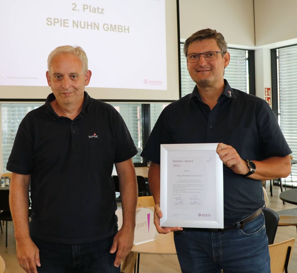 Auf Platz 2: SPIE Nuhn GmbH aus Worms. Foto: Evonik Industries