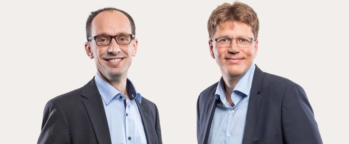 Tobias Esser (Head of Backoffice & IT Systems, Evonik Finance) and Matthias Bultmann (Product Line Smart Administration, Evonik IT) are representative of the agile collaboration between Evonik Finance and Evonik IT.